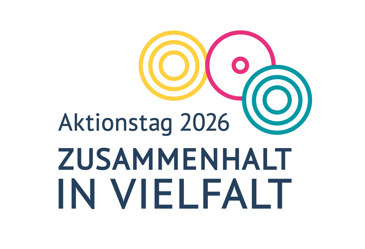 Grafik mit bunten Kreisen zum Aktionstag Zusammenhalt in Vielfalt.